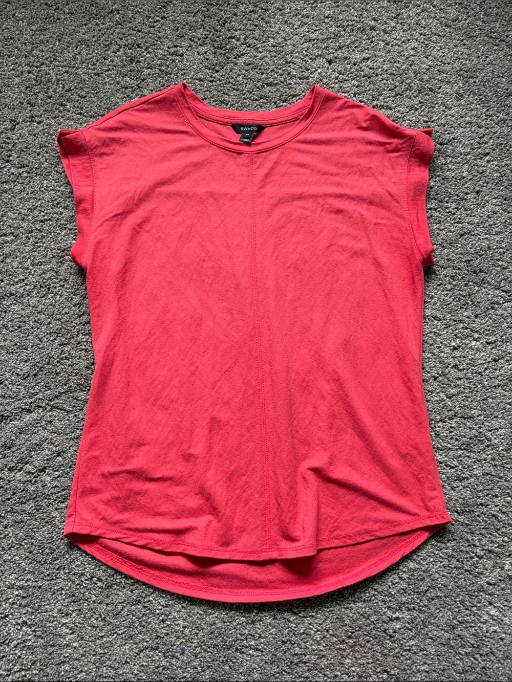 RW&CO Coral Cap Sleeve Crewneck Shirt